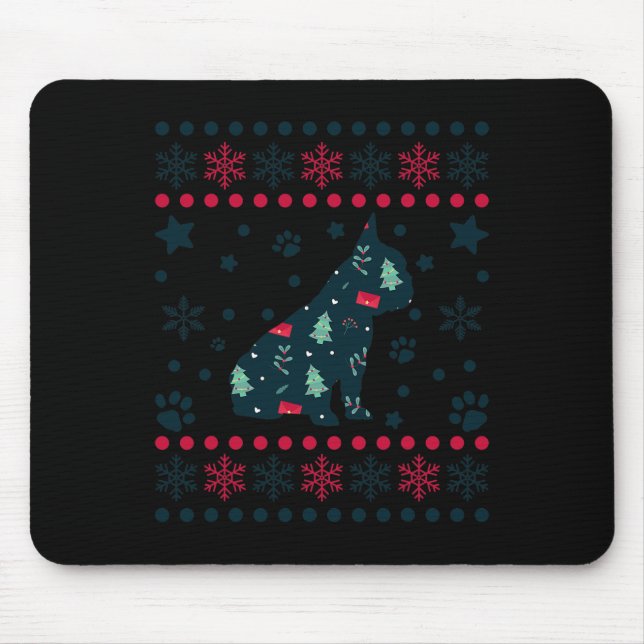 Christmas Dog Pattern French Bulldog Owner  Mouse Pad (Front)