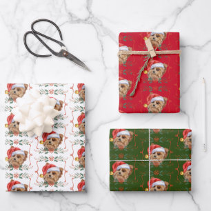 Christmas Dog Pattern Wrapping Paper Sheet