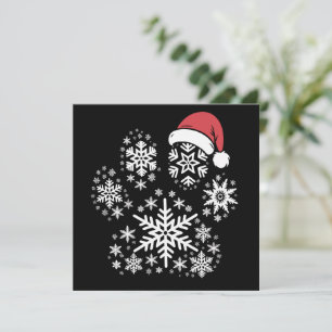 Christmas Dog Paw Santa Hat Pet Owner Gift Holiday Card