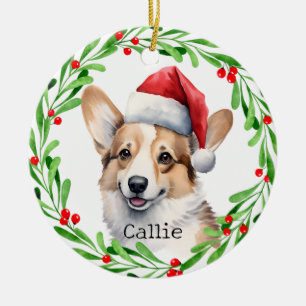 Christmas Dog Pembroke Welsh Corgi Holidays Pet Ceramic Tree Decoration