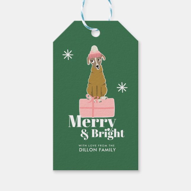 Christmas Dog Personalise Gift Tag (Front)
