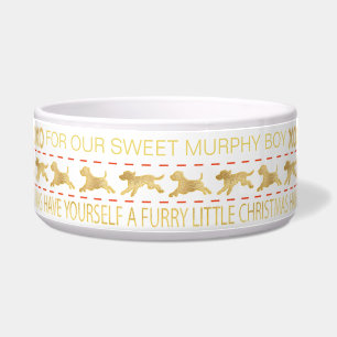 Christmas DOG Pet Bowl "GOLD/UGLY SWEATER"