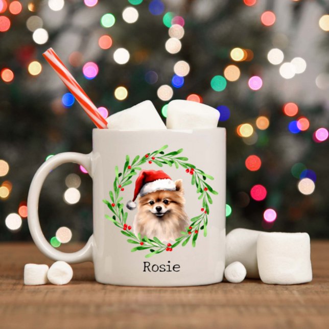 Christmas Dog Pomeranian Holidays Pet Coffee Mug (Creator Uploaded)