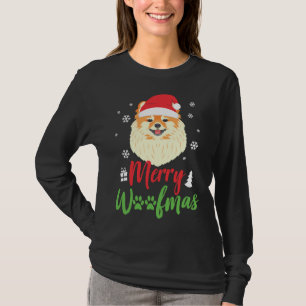 Christmas Dog Pomeranian Merry Woofmas T-Shirt
