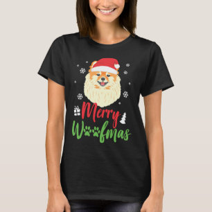 Christmas Dog Pomeranian Merry Woofmas T-Shirt