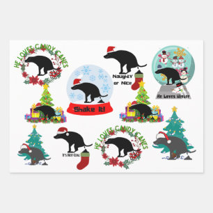 Christmas Dog Poop Humor Wrapping Paper Sheet