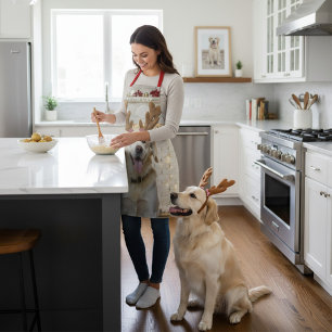 Christmas Dog Private Chef Custom Photo Name Apron