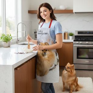 Christmas Dog Private Chef Photo Gift Apron