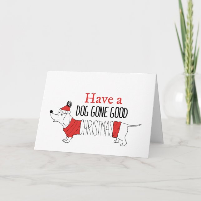 Christmas Dog Puns Santa Dogs Dog Gone Good Christ Card (Front)