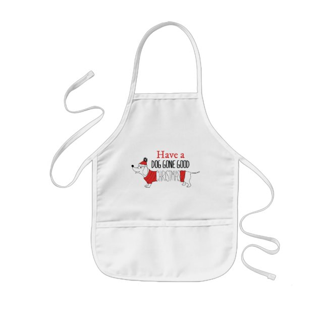 Christmas Dog Puns Santa Dogs Dog Gone Good Christ Kids Apron (Front)