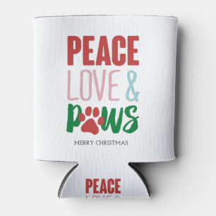 Christmas Dog Puns Santa Dogs Peace Love and Paws Can Cooler