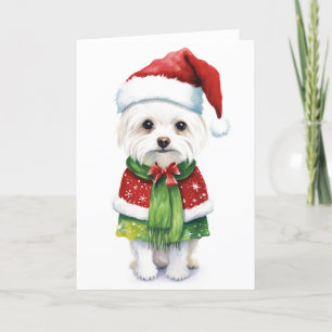Christmas Dog, Santa Dog Cute Puppy BLANK  Holiday