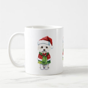 Christmas Dog, Santa Dog Cute Puppy Holiday  Coffee Mug