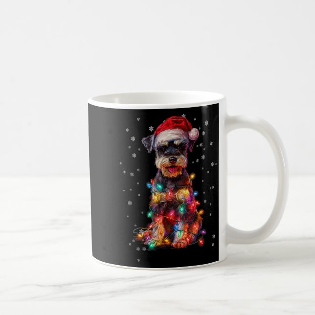 Christmas Dog Schnauzer Santa Xmas Women Men Kids  Coffee Mug (Right)