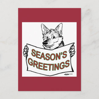 Christmas Dog:  Season's Greetings! Holiday Postcard