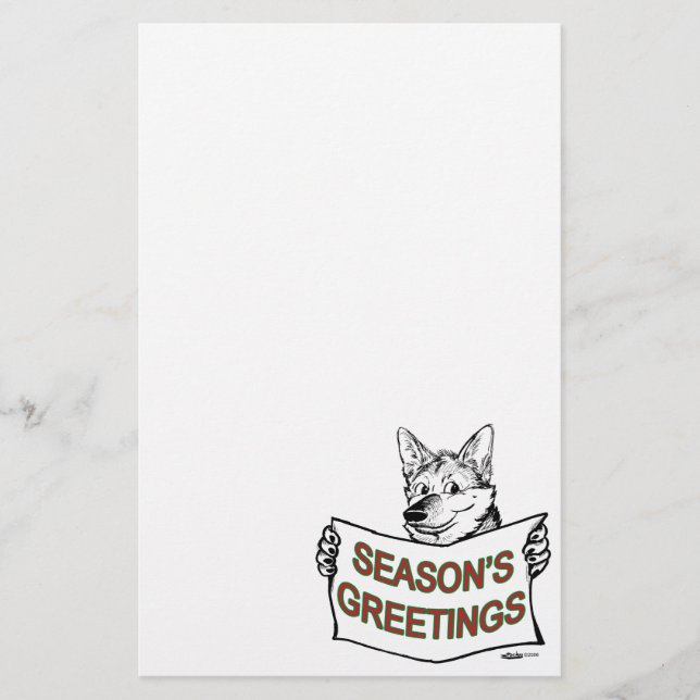 Christmas Dog:  Season's Greetings! Stationery (Front)