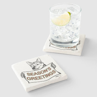 Christmas Dog: Season's Greetings! Stone Coaster