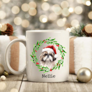Christmas Dog Shih Tzu Santa Holidays Pet Coffee Mug