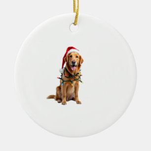 Christmas Dog Shirt, Christmas Golden retriever Pa Ceramic Tree Decoration