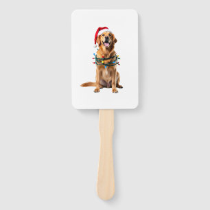 Christmas Dog Shirt, Christmas Golden retriever Pa Hand Fan