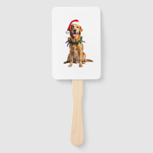 Christmas Dog Shirt, Christmas Golden retriever Pa Hand Fan
