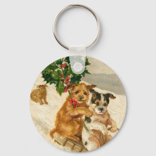 Christmas Dog Sled Key Ring
