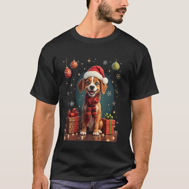 Christmas dog T-Shirt (Front)