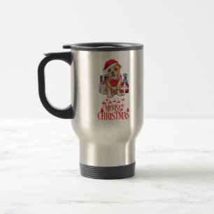 Christmas dog travel mug