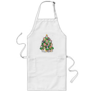 Christmas Dog Tree - Cute Merry Xmas Puppies Long Apron