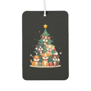 Christmas Dog Tree T-Shirt Cute Funny Puppy Dogs X Car Air Freshener