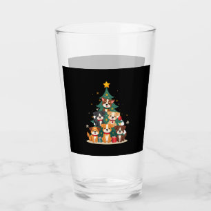 Christmas Dog Tree T-Shirt Cute Funny Puppy Dogs X Glass