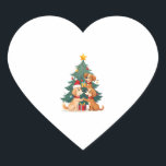 Christmas Dog Tree T-Shirt Cute Funny Puppy Dogs X Heart Sticker<br><div class="desc">Christmas Dog Tree T-Shirt Cute Funny Puppy Dogs Xmas 4</div>