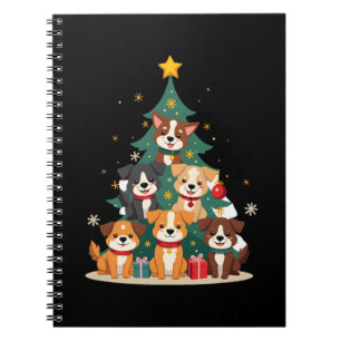 Christmas Dog Tree T-Shirt Cute Funny Puppy Dogs X Notebook
