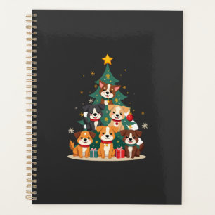 Christmas Dog Tree T-Shirt Cute Funny Puppy Dogs X Planner