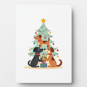 Christmas Dog Tree T-Shirt Cute Funny Puppy Dogs X Plaque