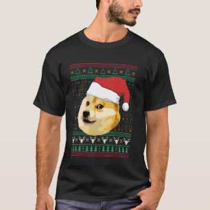Christmas Doge Meme Shiba Inu Santa Funny Ugly Swe T-Shirt