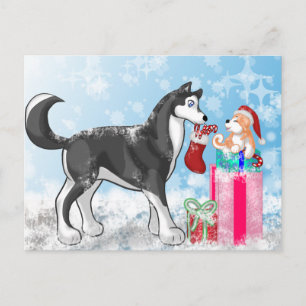 Christmas Doggies! Holiday Postcard