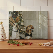 Christmas Dogs Cutting Board Holiday Gift