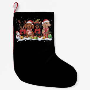 Christmas Dogs Dachshund Lover Dog Mom  Small Christmas Stocking