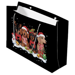 Christmas Dogs Dachshund Lover Dog Mum  Large Gift Bag