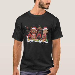 Christmas Dogs Dachshund Lover Dog Mum T-Shirt