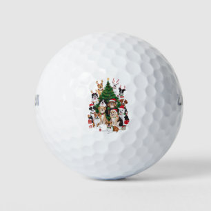 Christmas Dogs Dog Lover Holiday Dog Mum Golf Balls