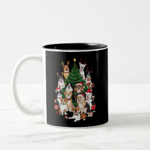 Christmas Dogs Dog Lover Holiday Dog Mum Two-Tone Coffee Mug