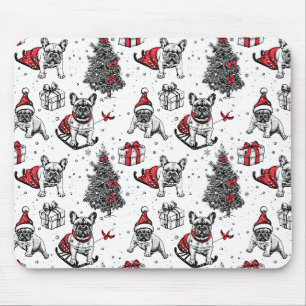 Christmas dogs in art book style sketch mouse pad