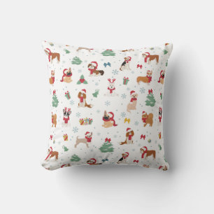 Christmas Dogs in Holiday Accessories Cushion
