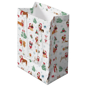 Christmas Dogs in Holiday Accessories Medium Gift Bag