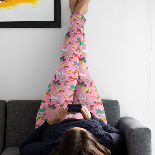 Christmas Dogs in Holiday Outfits Pattern Leggings