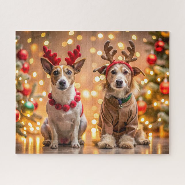 Christmas dogs jigsaw puzzle (Horizontal)