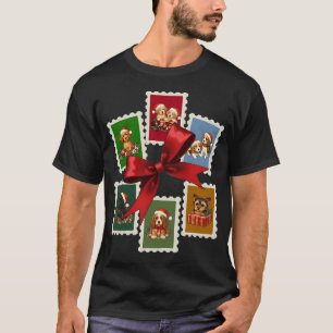 Christmas Dogs Puppy Stamp Collection  T-Shirt