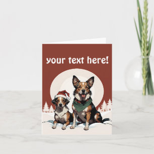 christmas dogs thank you card